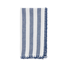  Blue and White Stripe Whipstitch Napkins Set of 4