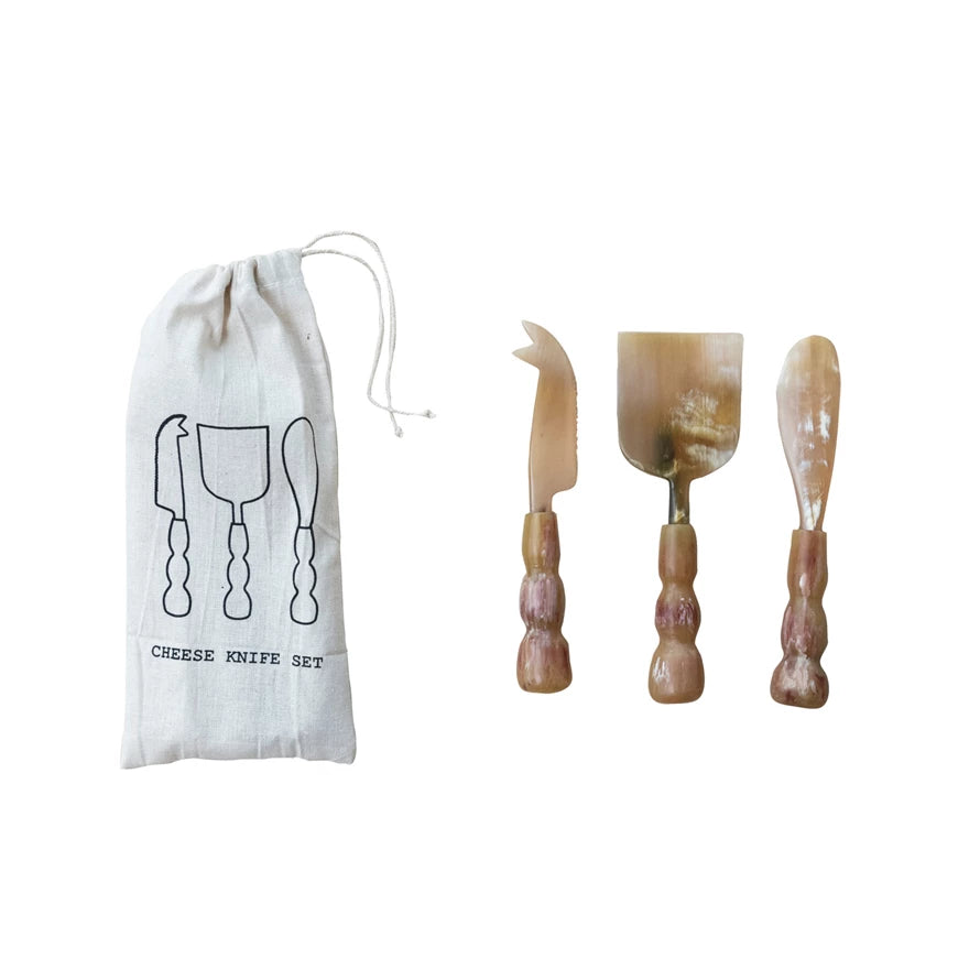 Natural Horn Cheese Knives main image 1