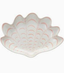  Coral and White Shell Shaped Dish