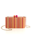 Hot Pink and Orange Clutch with Chain