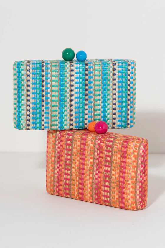 Hot Pink and Orange Clutch with Chain