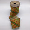 4" Olive Plaid with Gold Back