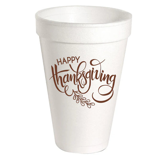 'Happy Thanksgiving' Styrofoam Cups RB