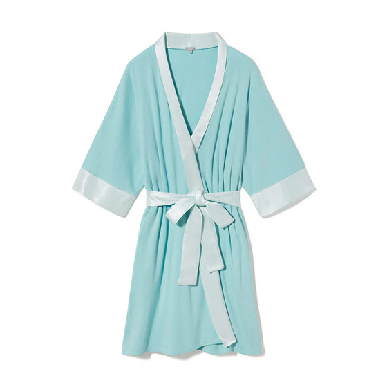 Shala Rib Knit Robe with Satin Trim