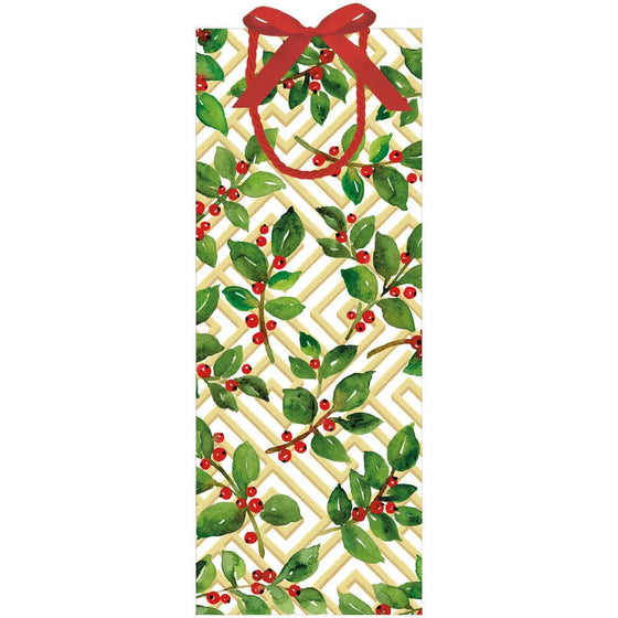 Holly Fretwork Wine Bag