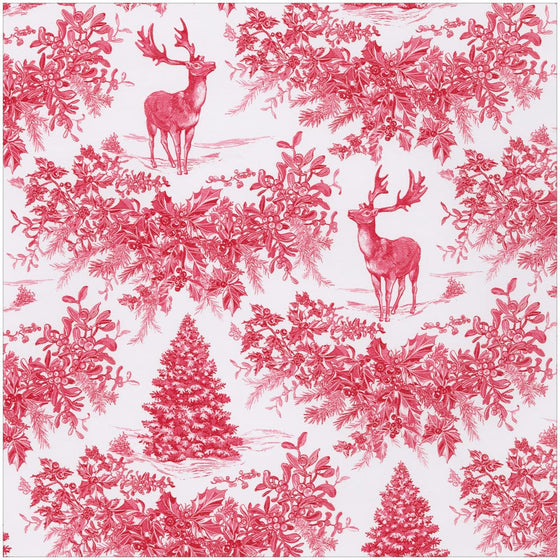 Christmas Toile Red Gift Wrap