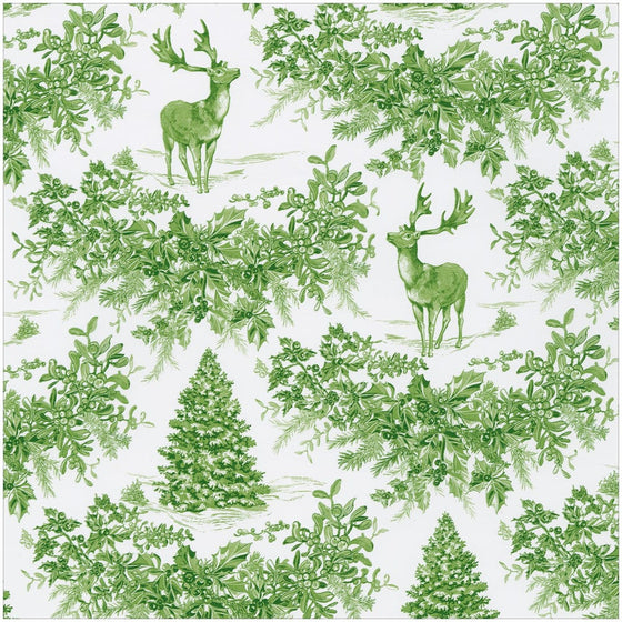 Christmas Toile Green Gift Wrap