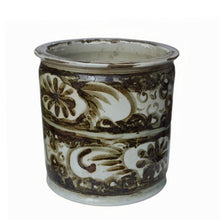  Rustic Brown Orchid Pot Sea Flower Motif