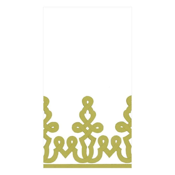 Moss Green Dessin Guest Towel Napkin 12/Pkg