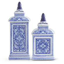  BLUE & WHITE PORCELAIN SQUARE LID