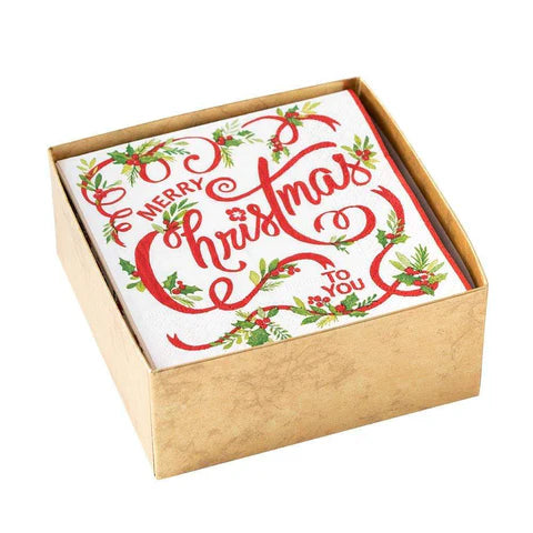 Merry Christmas to You Boxed Cocktail Napkins