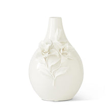  White Ceramic Handcrafted Lily Bottle Neck Vase