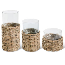  Assorted Rattan Glass Vase