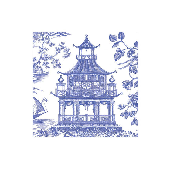 Chinoiserie Toile Pagoda Cocktail Napkins 20/Pkg