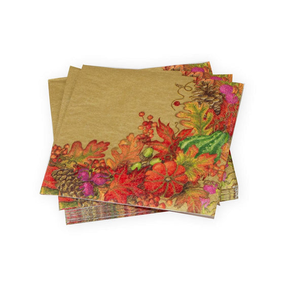 Harvest Garland Gold Cocktail Napkin