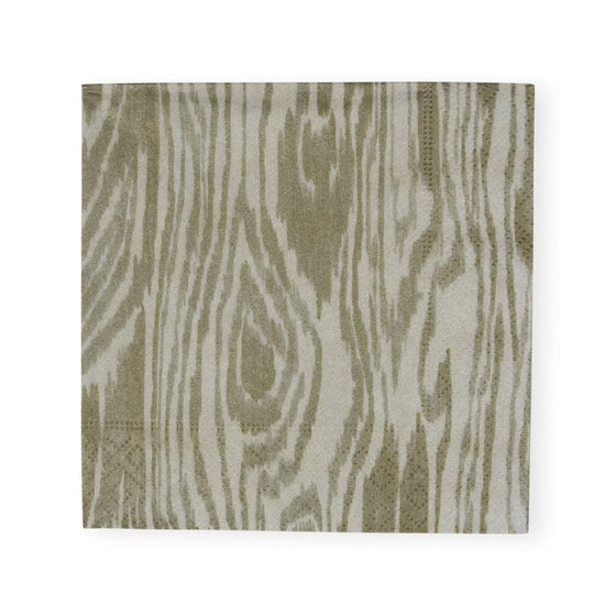 Woodgrain Silver/Gold Cocktail Napkins 20/Pkg