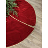 72" Velvet Tree Skirt with Gold Piping - Red