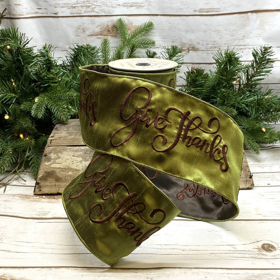 Give Thanks Ribbon 4"