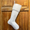 25" Ivory Velvet Stocking
