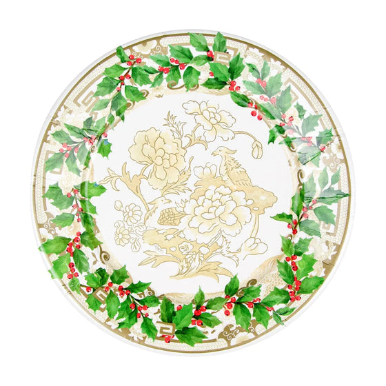 Holly Ceramic Ivory and Gold Dinner Plates