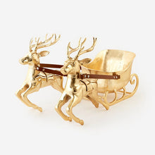  Gold Sleigh with Two Reindeer