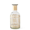 Gold Leaf Pattern Clear Glass Vase