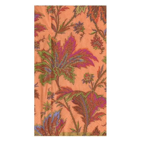 Paisley Leaves Coral Guest Towel Napkin
