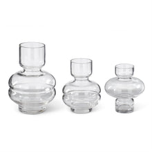  Clear Glass Pot Belly Vases