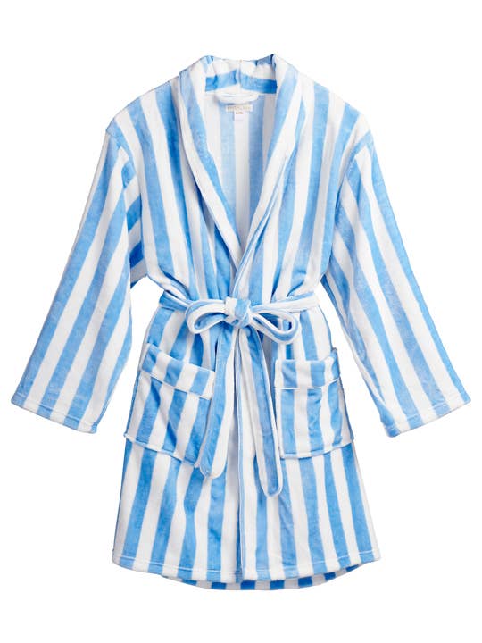 Helena Blue and White Stripe Robe
