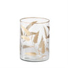 Gold Gilded Leaf Etched Cylinder Glass Vase