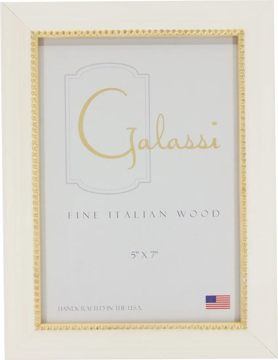 Vanilla Gold Bead Italian Wood Frame