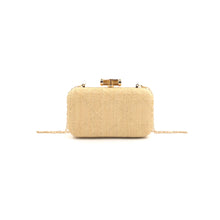  Diamond Raffia Clutch w/ Bamboo Clasp