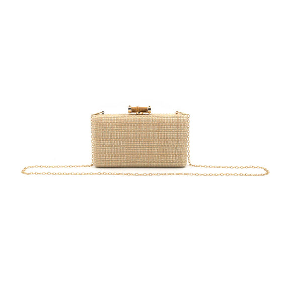 Raffia Clutch w/ Top Bamboo Clasp