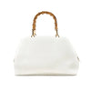 Rome Leather Handbag w/ Bamboo Handle