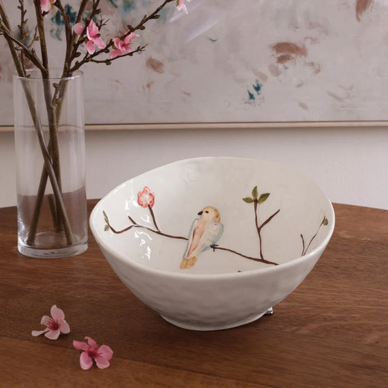 Ceramic Bird on Branch Small Bowl