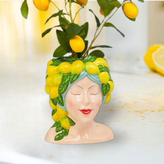 Lemon Lady Head Vase