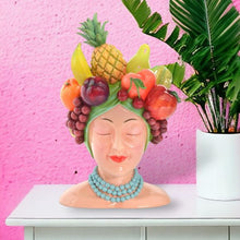  14" Fruit Lady Head Vase