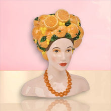  11.5" Lady with Oranges Vase