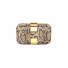 Atenas Snake Print Clutch with Gold Clasp