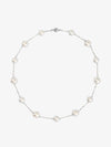 Half Pearl and Chain Magnet Short Necklace