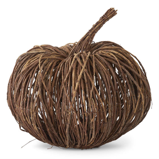 10 Inch Handcrafted Woven Vine Pumpkin