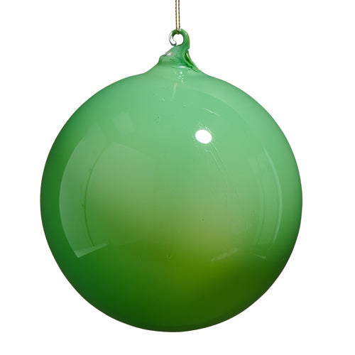 5" Green Blown Glass Ornament