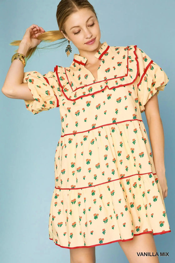 Floral Tiered Babydoll Dress