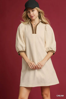  High Neck Jacquard Mini Dress