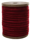 Thin Red or Green Velvet 1cm/W Sold Per Yard