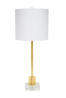  Abita Gold Leaf Buffet Lamp w/Crystal Base 36"