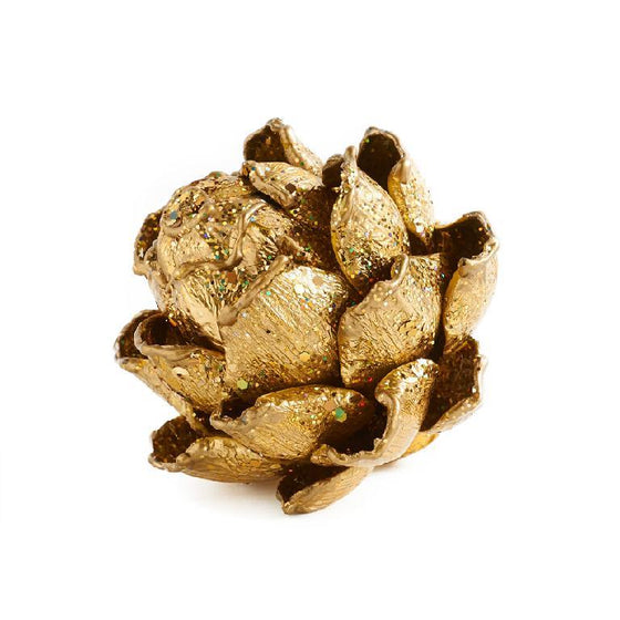Gold Glitter Artichoke 5"