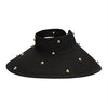 Paola Wide Brim Visor with Gold Beads