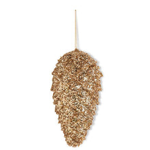  9 Inch Gold Glitter Pinecone
