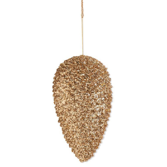 12" Gold Glitter Pinecone